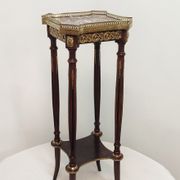 Auxiliary table made of wood, marble and brass, France 1950