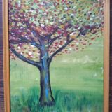 Tree, orchard, oil painting