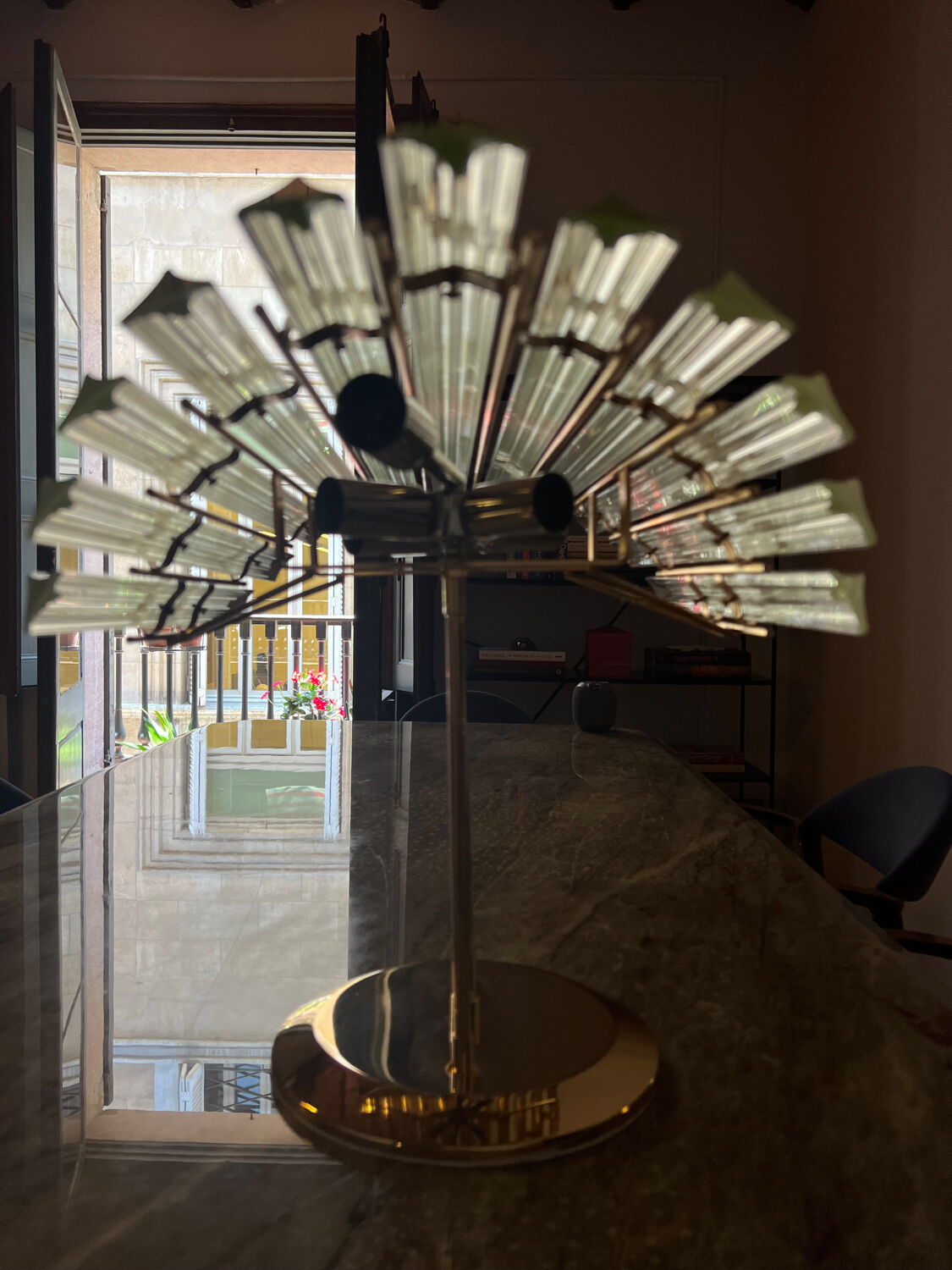 Vintage 1960’s Venini Style Murano Glass Ceiling Chandelier Light