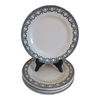 Set 6 flat plates in Iron Earth Salins Garland Louis XVI - Lot 9