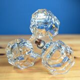 Ancien Saleron en Cristal et en Metal argenté condiments sel poivre