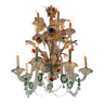 Venetian chandelier in multicolored murano glass 12 arms of light on two levels