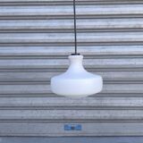 Scandinavian pendant light in white opaline glass