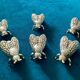 6 Bee-shaped knife holders, silver-colored metal