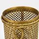 Hollywood Regency umbrella stand in gold metal with cord and tassels, Li Puma Firenze, 1950.