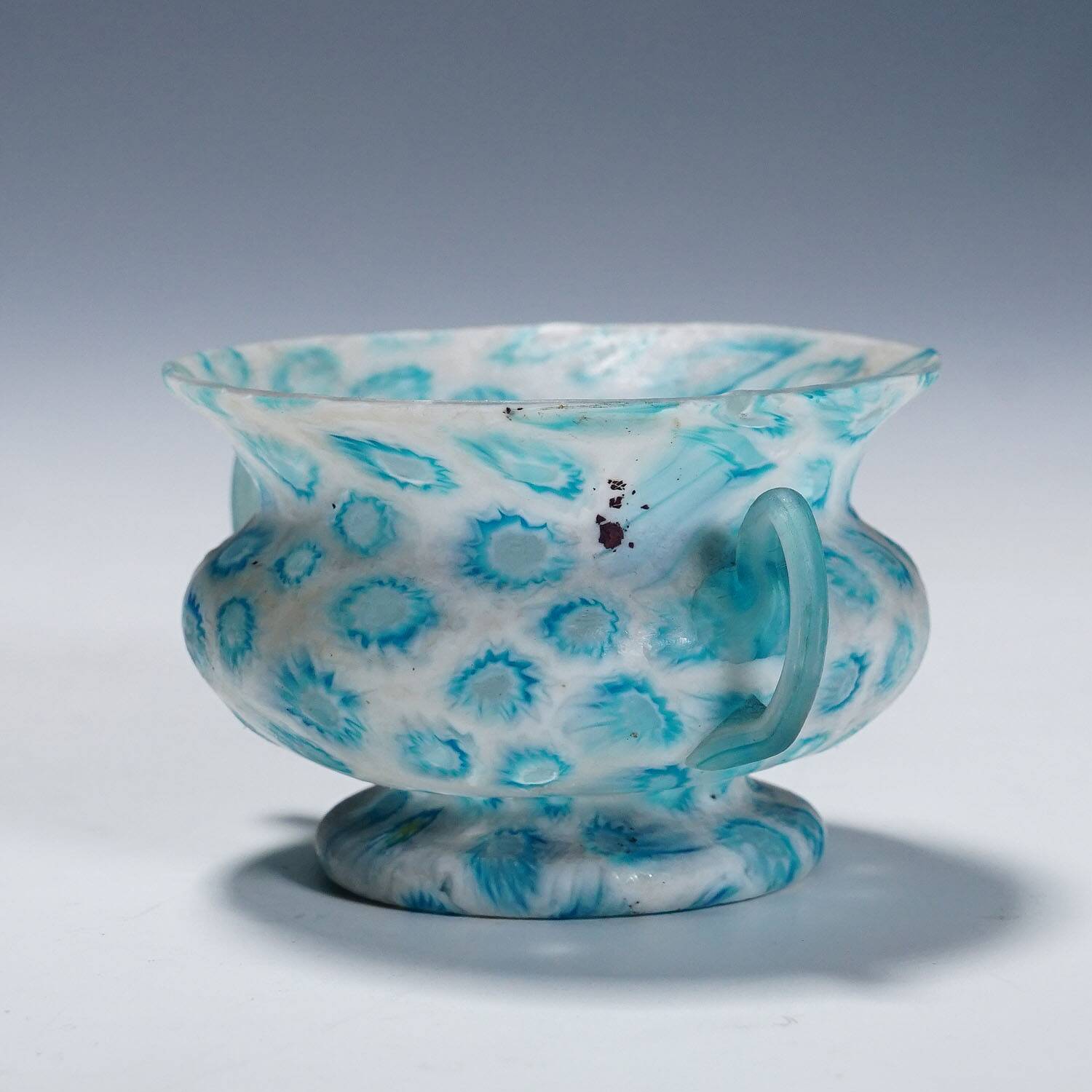 Antique millefiori bowl with handles, Fratelli Toso Murano ca. 1920s