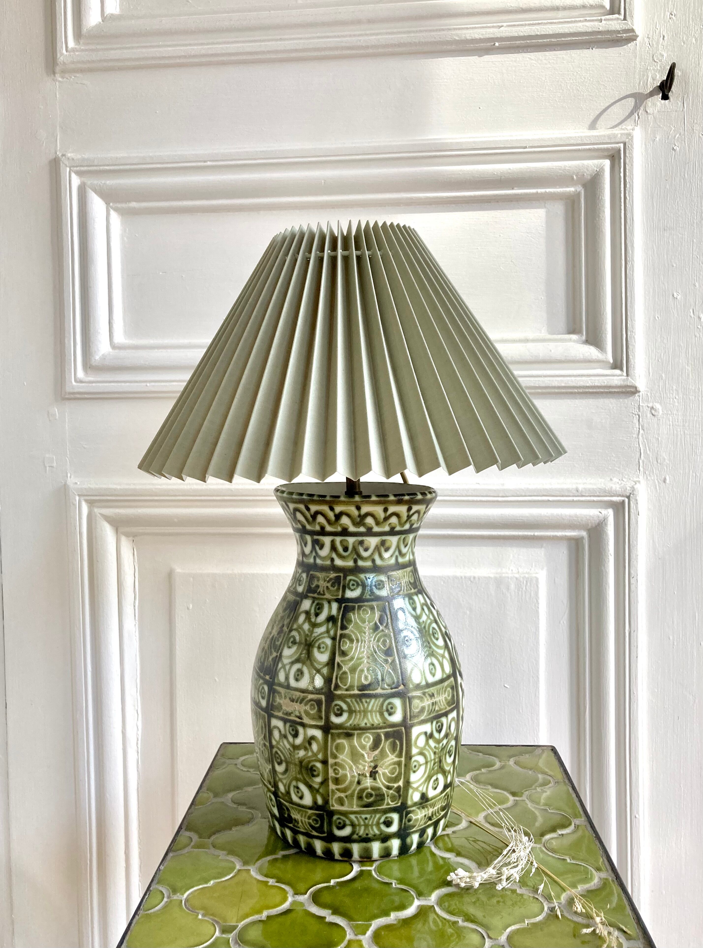 Ceramic lamp signed André Horellou 1960 Keraluc