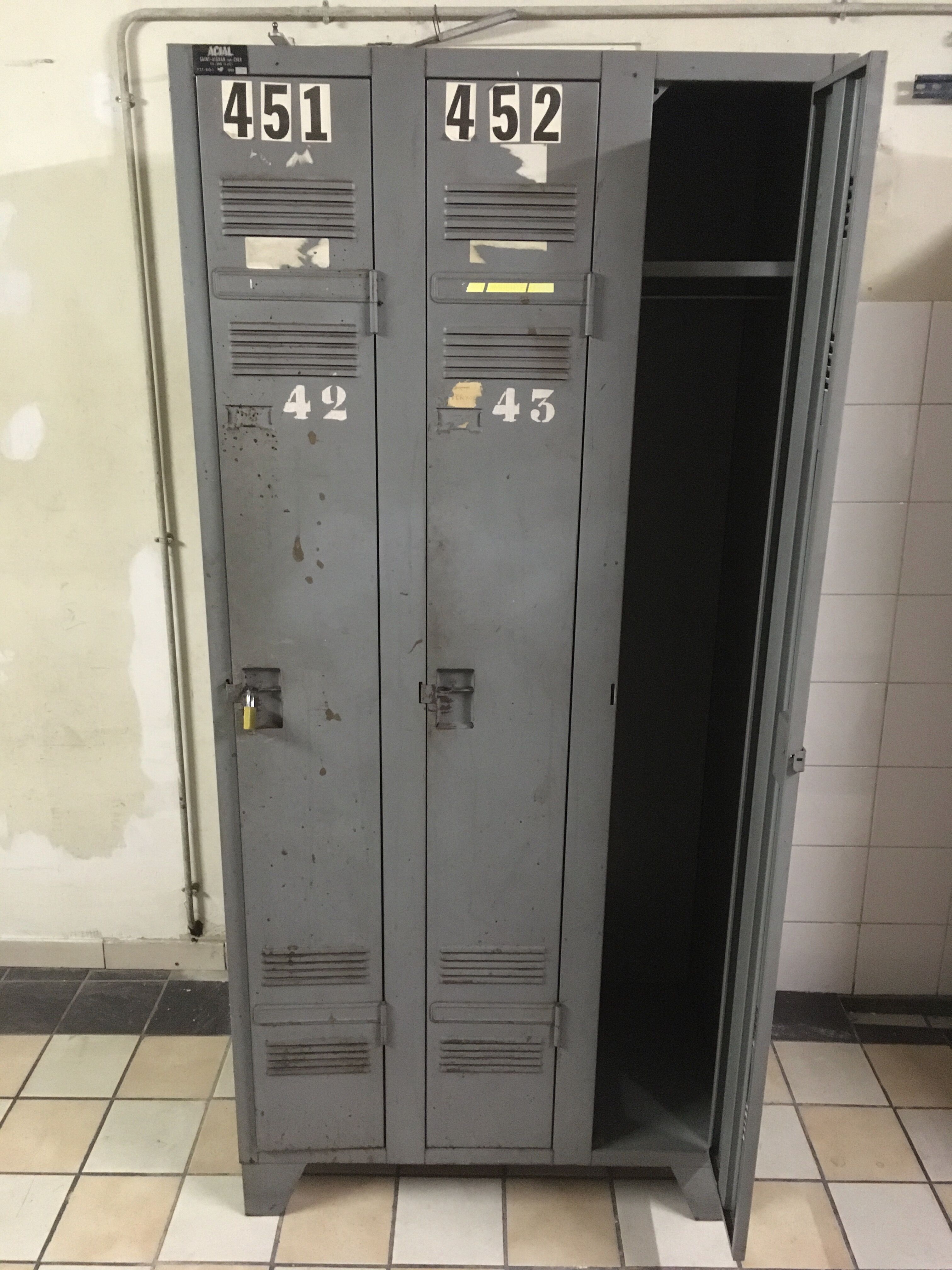 Old vintage industrial cloakroom