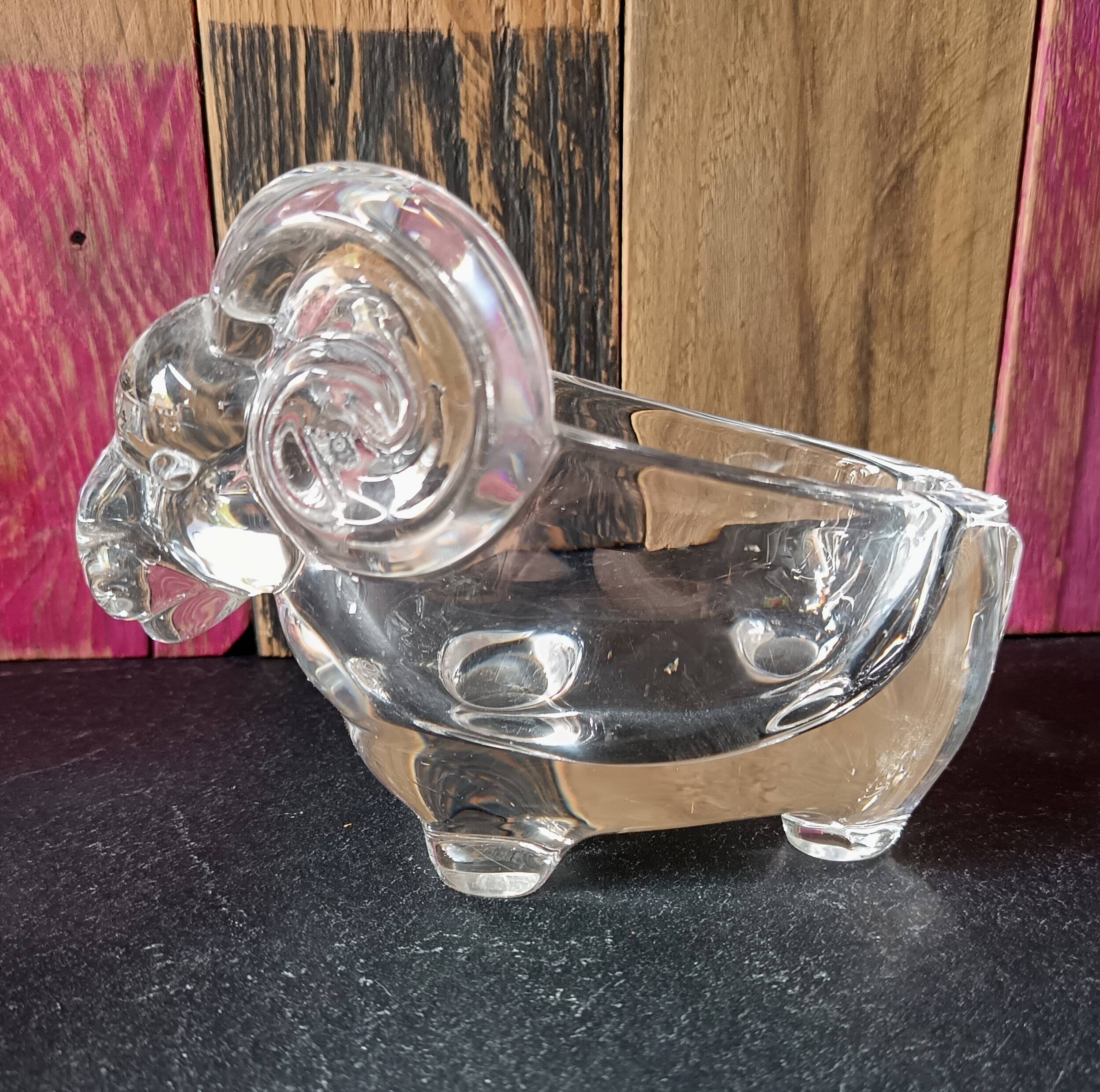 Set of 2 Vannes Crystal Pocket Emptyers, elephant and ram