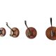 Set of 4 teak and brass coat hooks, Denmark 1960s