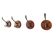 Set of 4 teak and brass coat hooks, Denmark 1960s