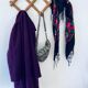 Old wooden wall coat rack