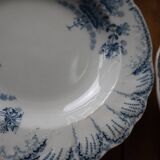 Set of 8 soup plates from the St Amand earthenware factory, Régence model, iron earth