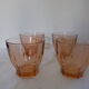 Set of 4 glass vintage pink blush