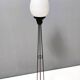 White Opaline Glass and Black Iron Floor Lamp by Stilnovo, Italy