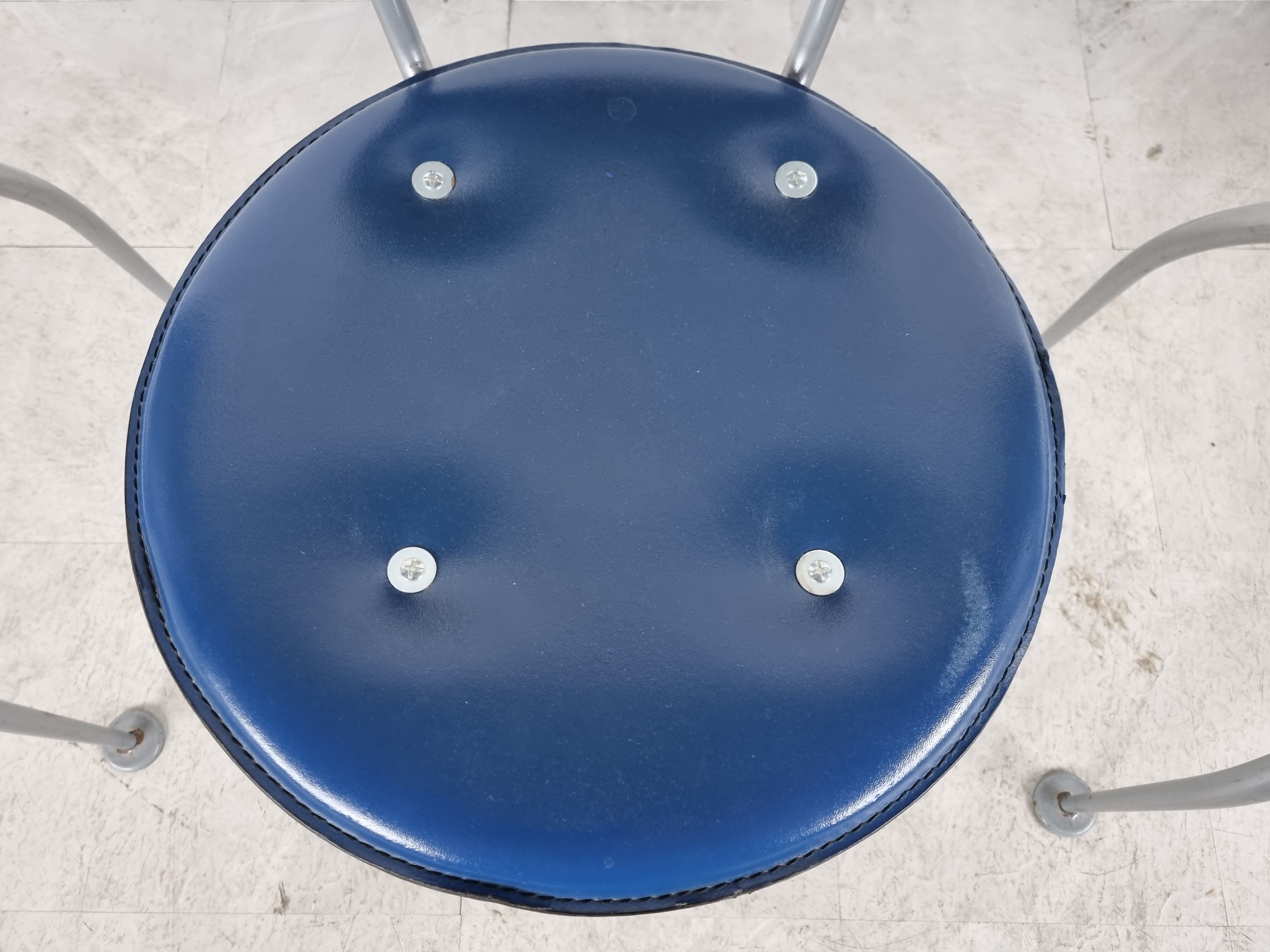 Post modern metal dining chairs, 1990s