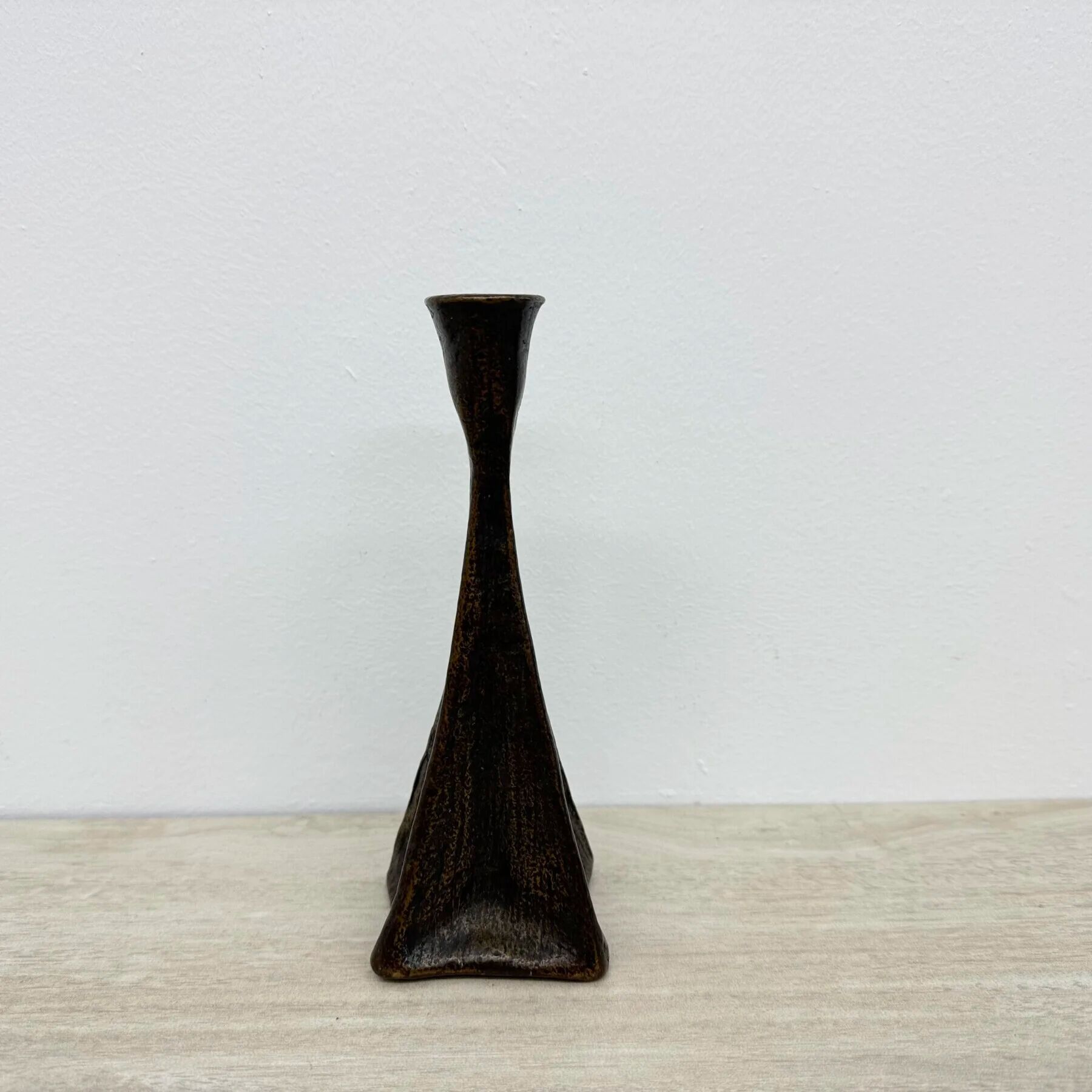 Brutalist bronze candle stick, 1970s