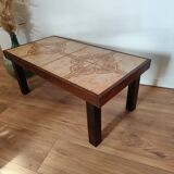 Vintage coffee table in ceramic and wood
