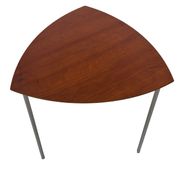 Vintage set of 3 wooden and metal side tables from the 1980s