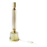 Ancien pied de lampe en verre moulé et laiton