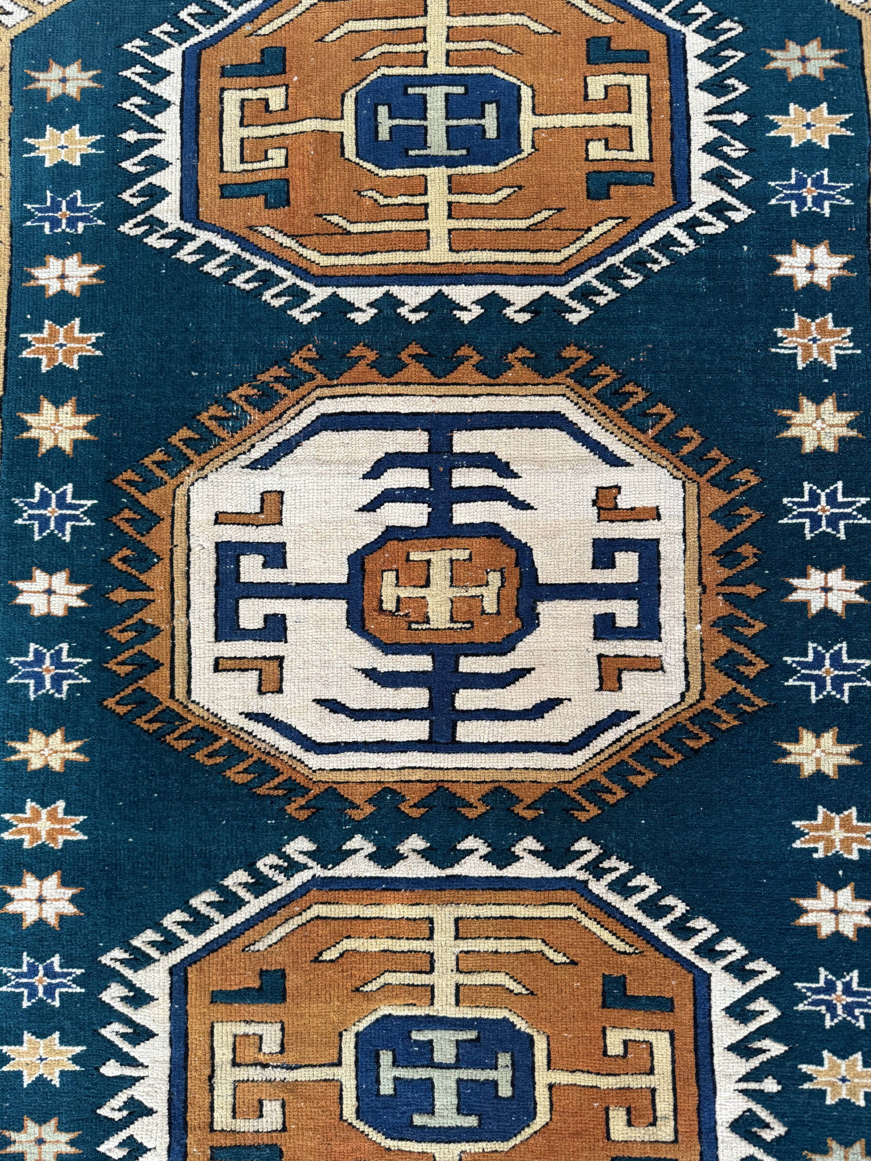 Tapis Oushak moderne en laine douce fait main, tapis vintage turc,