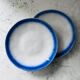 Pair of gradient blue plates