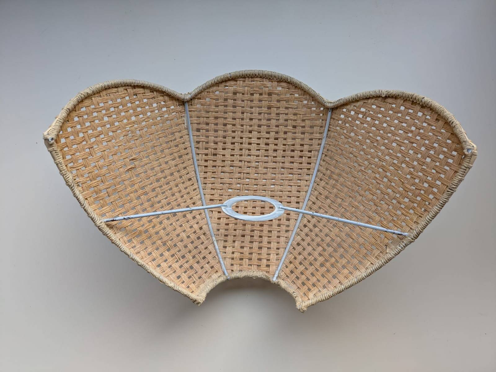 Pair of shell sconces in braided raffia