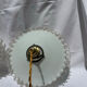 Vintage wavy opaline suspension pair with brass claw