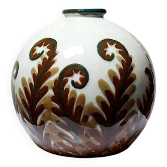 Small round porcelain vase Tharaud Limoges circa 1920-1940