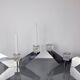 Pair of Peill & Putzler candlesticks, glass and metal, Germany, 1970