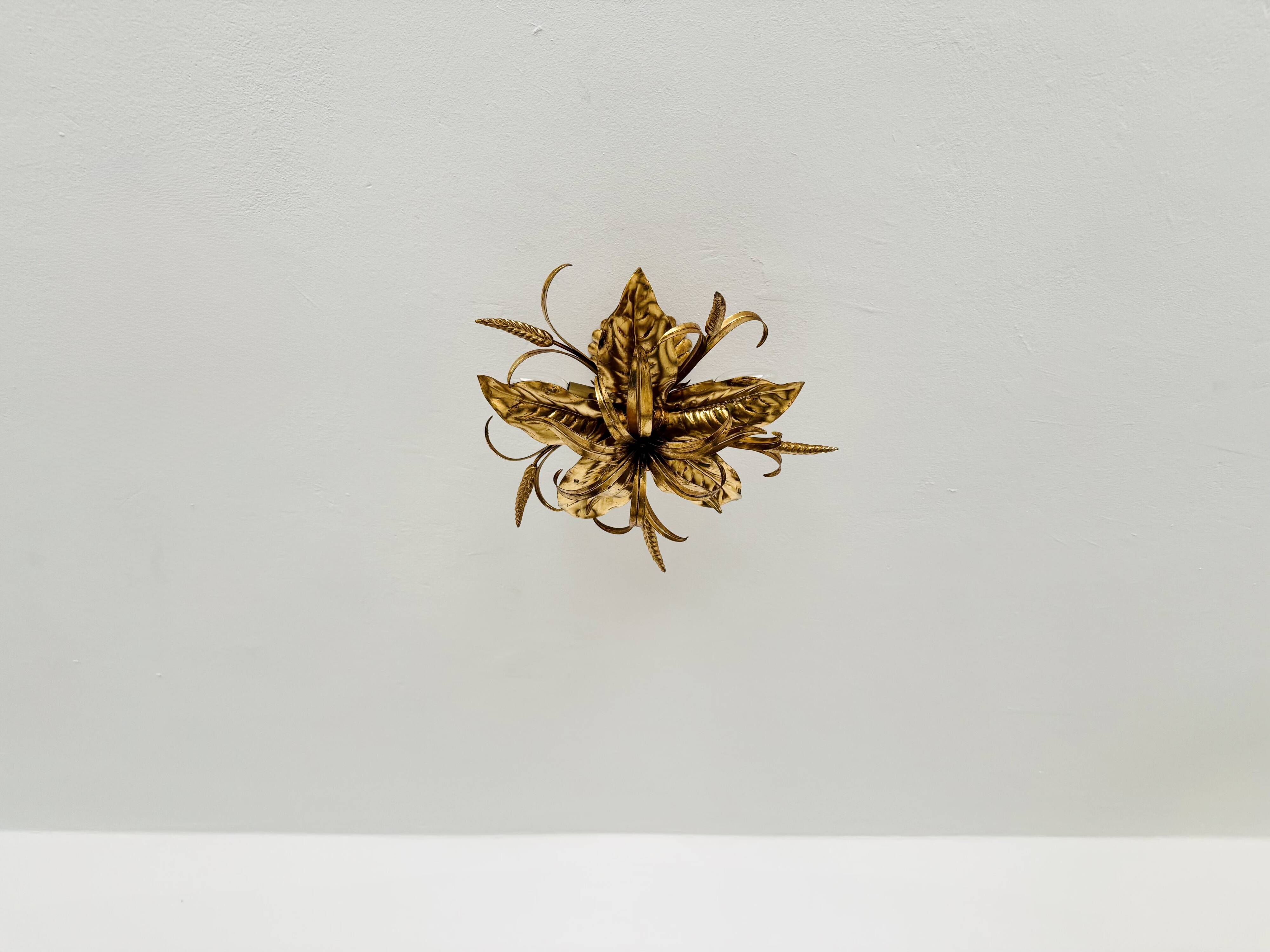 Golden Italian Hollywood Regency Chandelier by Hans Kögl