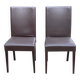 2 Italian Vega chairs in brown leather with high back