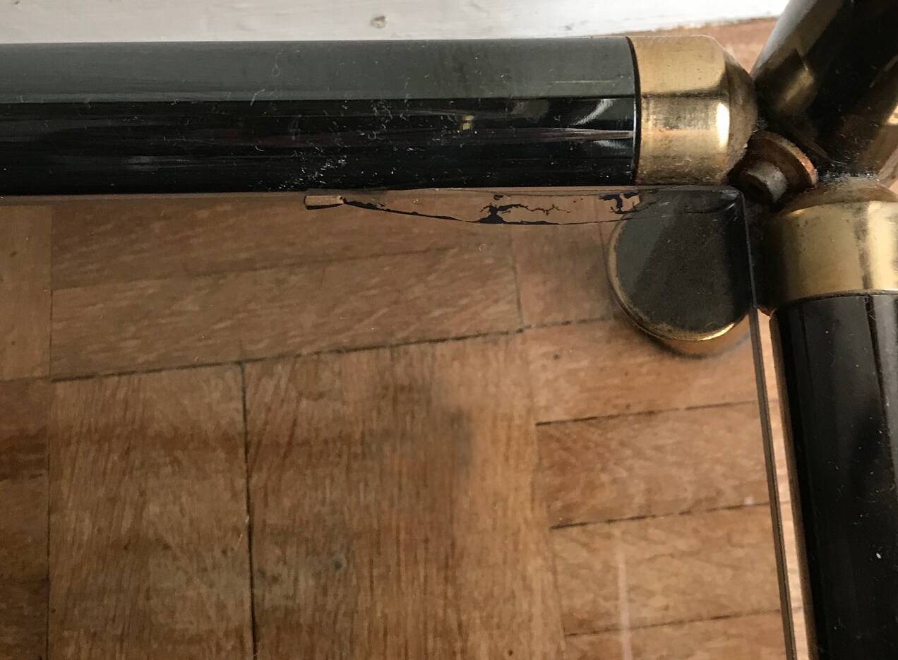 Étagère  en métal et verre - Italie années 1970