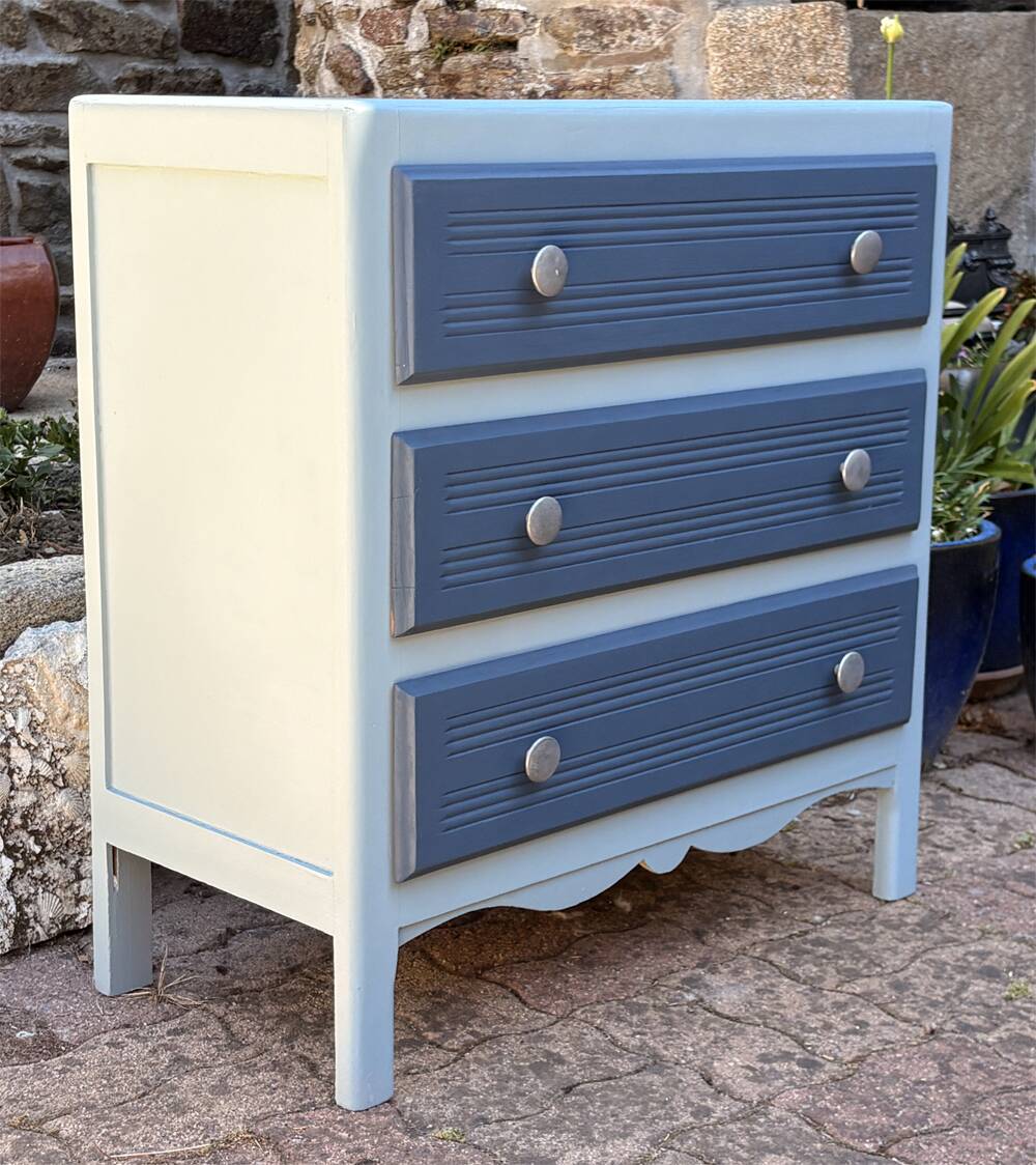 Commode, esprit bord de mer, chic et joyeux, vintage, années 50 / 60