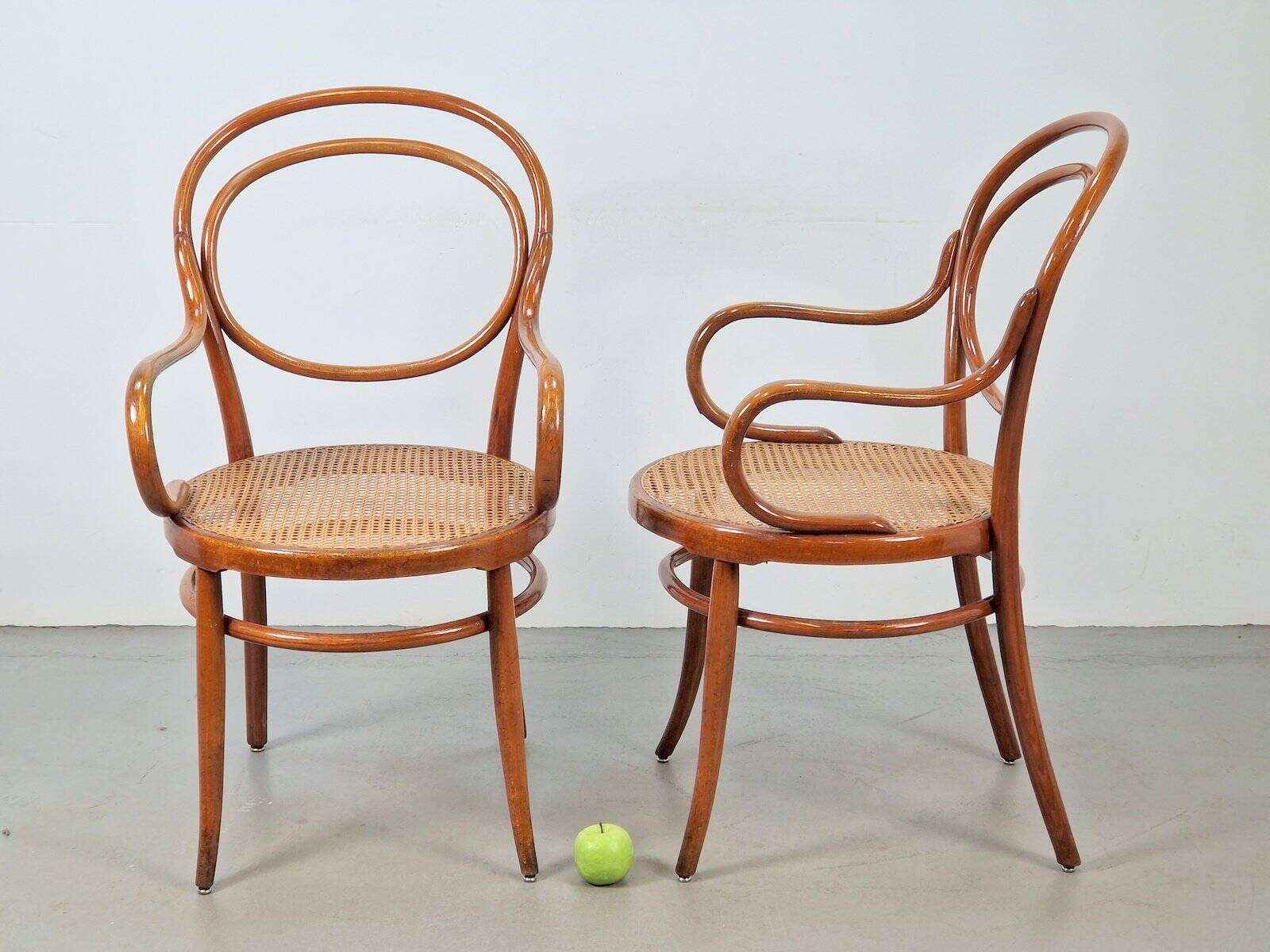 Chaises en osier en bois cintré par Jacob & Josef Kohn pour Wiener Werkstätte, Autriche, années 1890, ensemble de 2
