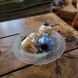 Spiral molded glass bowl – 1950s – 29 cm diameter