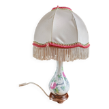 Porcelain table lamp with floral decoration