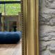 Pearled fireplace mirror 162.5/107.5cm gilded with gold leaf, fireplace trumeau, mirror.