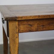 antique French oak dining table with 3 drawers and an exquisite patina
