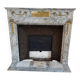 Louis XVI fireplace in veined grey marble with original gilded bronzes from the 19th century.