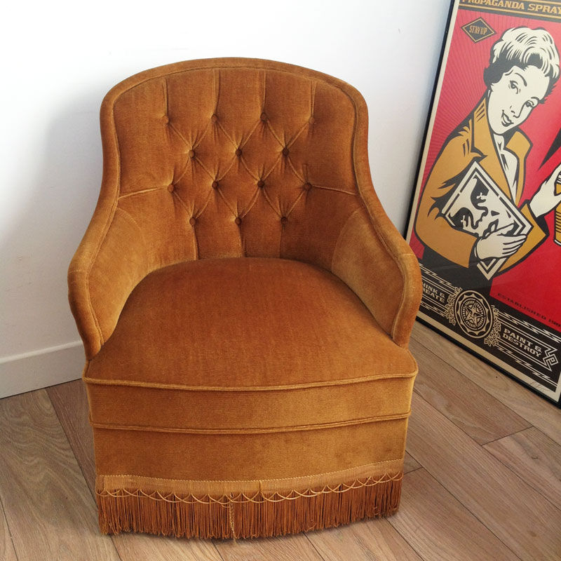 Vintage gold old toad chair
