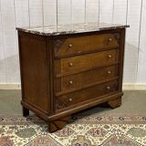 Art Deco period chest of drawers in oak with marble top