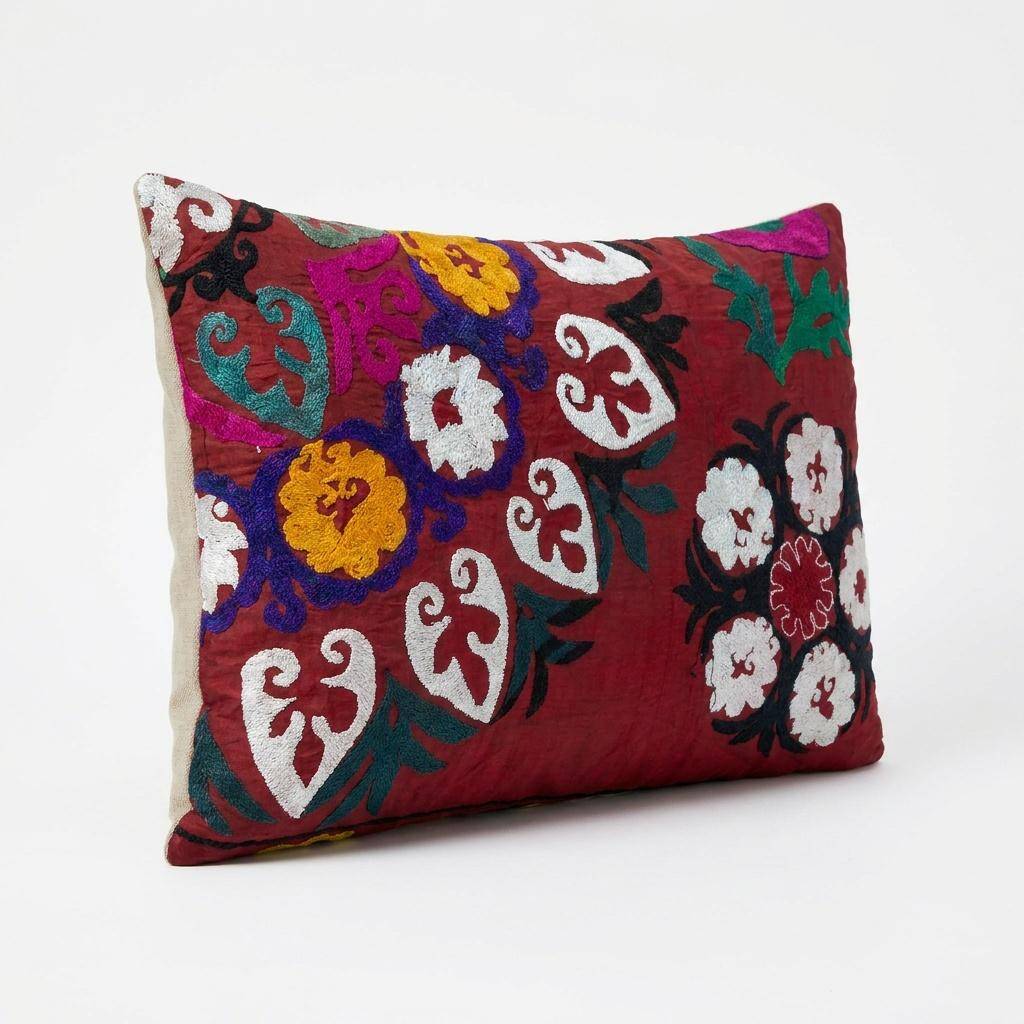 Housse de coussin brodée vintage 51x71 cm