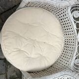 Emmanuelle armchair in white lacquered rattan