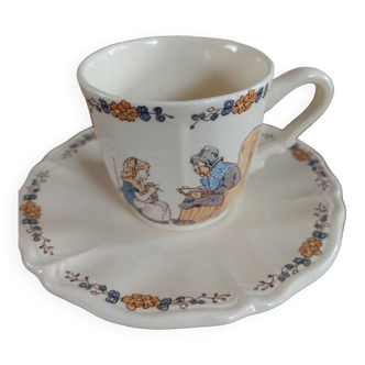 Ensemble tasse et sous tasse Sarreguemines