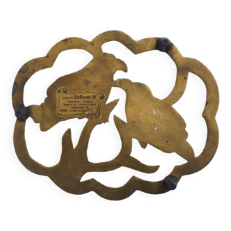 Brass bird couple trivet