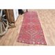 Tapis vintage turc Oushak fait à la main en laine et coton rose, années 1970