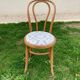 6 Bistro Chairs Fischel Thonet Bent Beech Damask Fabric