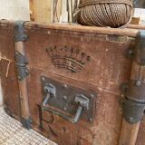Antique monogrammed suitcase trunk