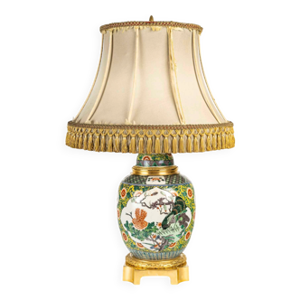 Samson Porcelain Lamp in Chinese Style, 19th Century